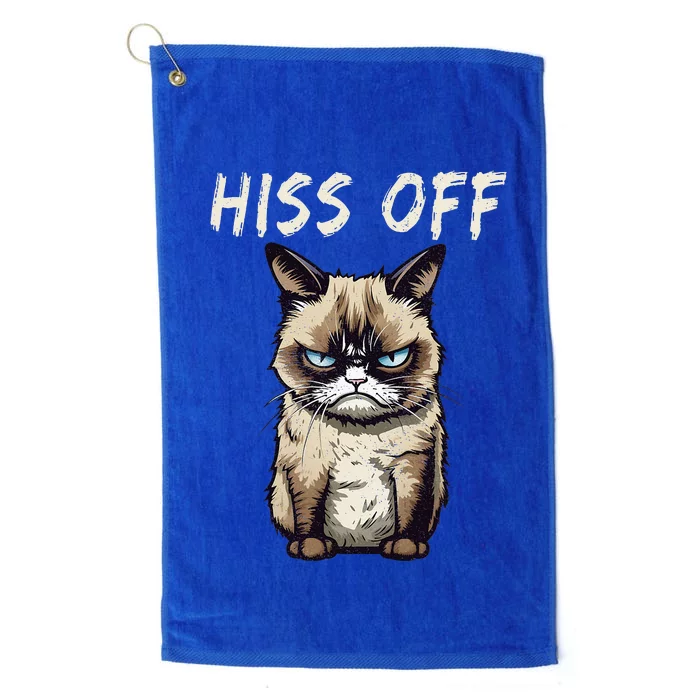 Grumpy Hiss Off Cat Meow Cat Platinum Collection Golf Towel