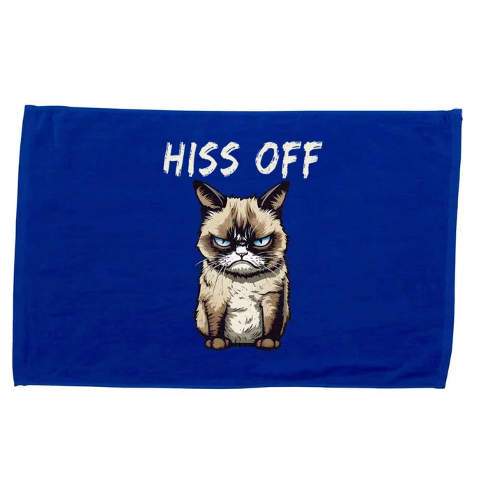 Grumpy Hiss Off Cat Meow Cat Microfiber Hand Towel