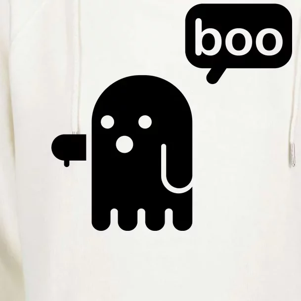 Ghost Boo Thumbs Down Womens Funnel Neck Pullover Hood