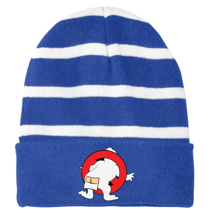 Ghost Buster Behind Striped Beanie with Solid Band