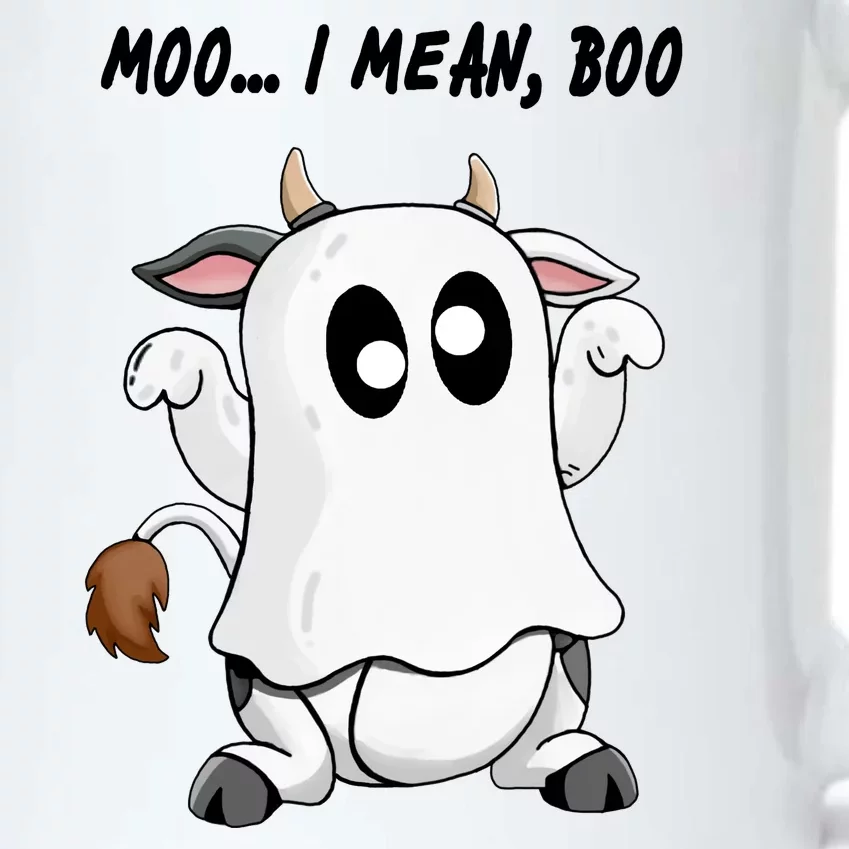 Ghost Cow Moo I Mean Bo Funny Halloween Black Color Changing Mug