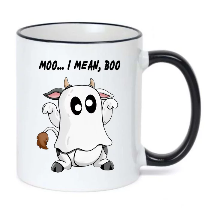 Ghost Cow Moo I Mean Bo Funny Halloween Black Color Changing Mug