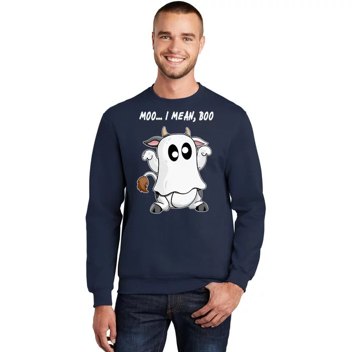 Ghost Cow Moo I Mean Bo Funny Halloween Sweatshirt