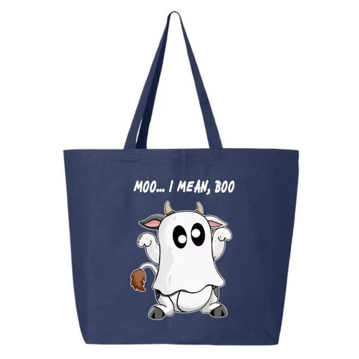 Ghost Cow Moo I Mean Bo Funny Halloween 25L Jumbo Tote