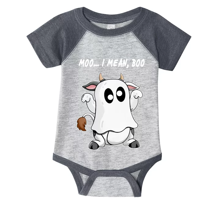 Ghost Cow Moo I Mean Bo Funny Halloween Infant Baby Jersey Bodysuit