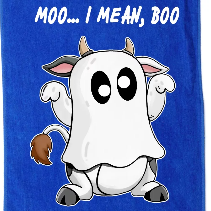 Ghost Cow Moo I Mean Bo Funny Halloween Platinum Collection Golf Towel