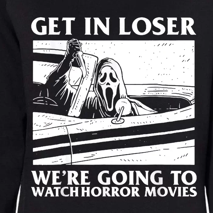 Ghost Face Let's Watch Scary Halloween Horror Movie Womens California Wash Sweatshirt