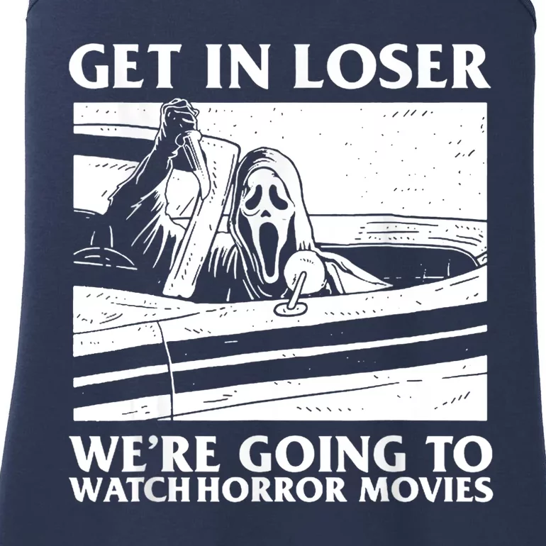 Ghost Face Let's Watch Scary Halloween Horror Movie Ladies Essential Tank