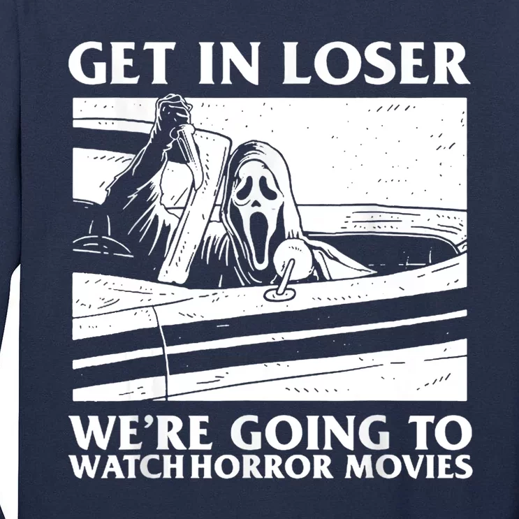 Ghost Face Let's Watch Scary Halloween Horror Movie Tall Long Sleeve T-Shirt