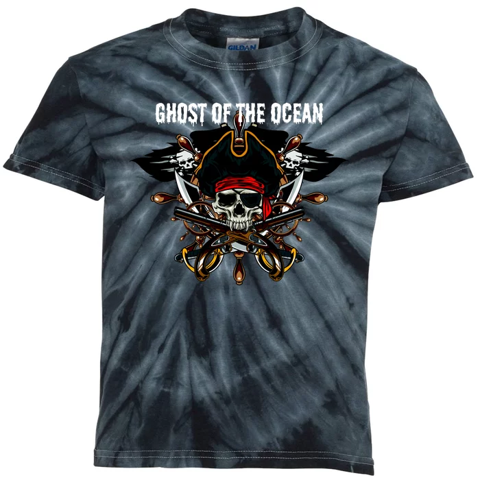 Ghost of the Ocean Pirate Kids Tie-Dye T-Shirt