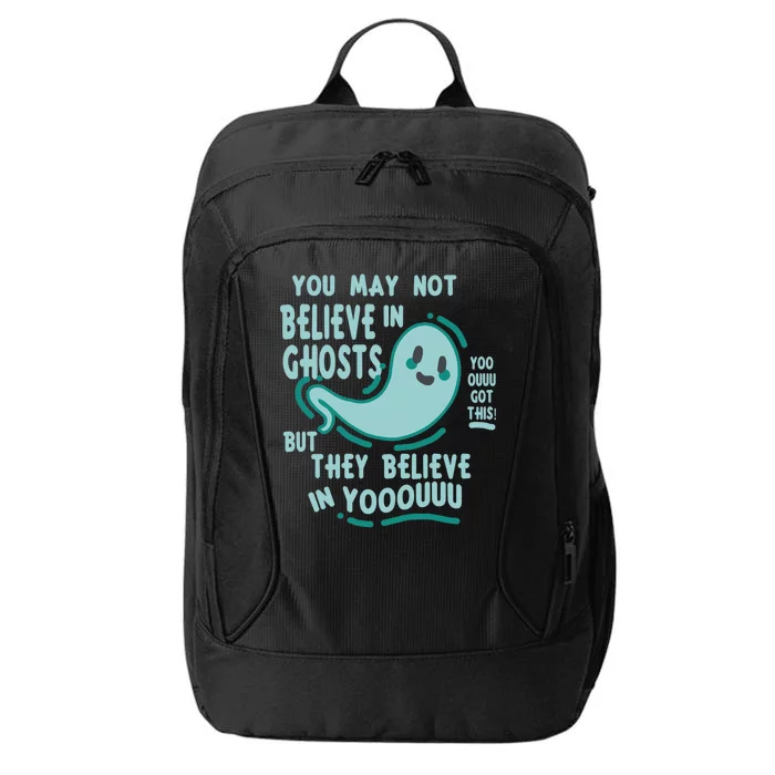 Ghosts Believe In You Funny Halloween City Backpack