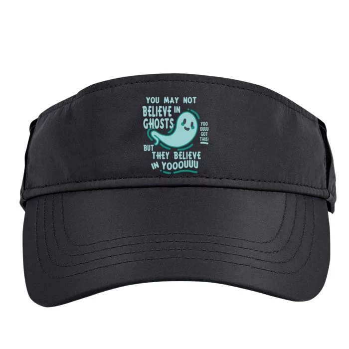 Ghosts Believe In You Funny Halloween Adult Drive Performance Visor