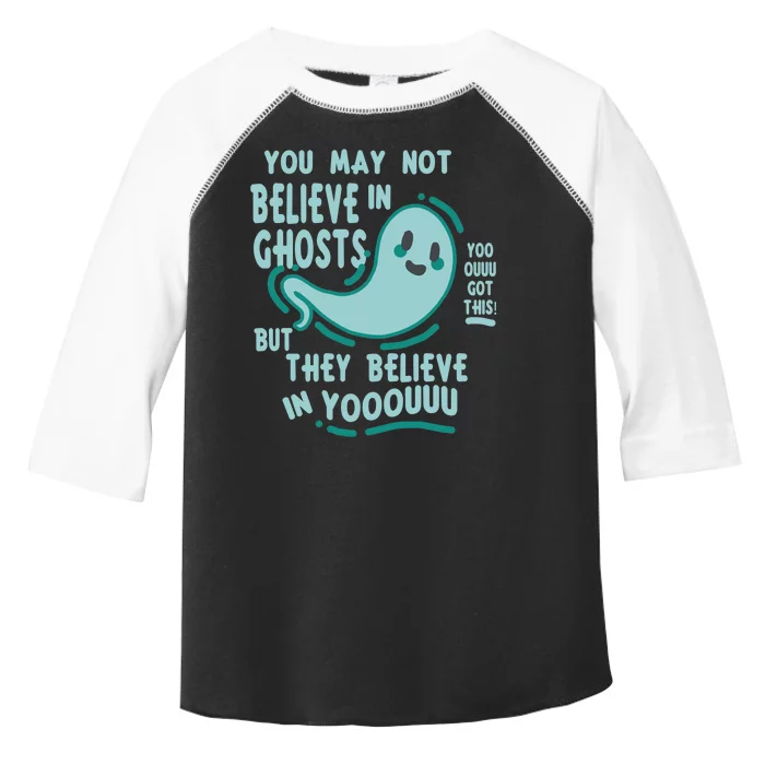 Ghosts Believe In You Funny Halloween Toddler Fine Jersey T-Shirt