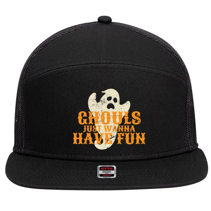 Ghouls Just Wanna Have Fun 7 Panel Mesh Trucker Snapback Hat