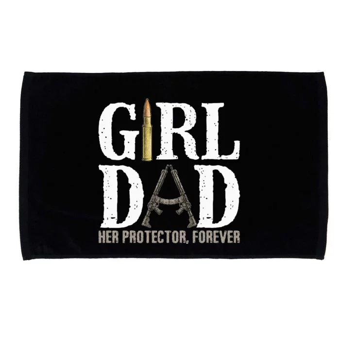 GirlDad Her Protector Forever Funny Father Microfiber Hand Towel