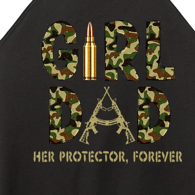 GirlDad Her protector Forever Proud Fathers Day Women’s Perfect Tri Rocker Tank