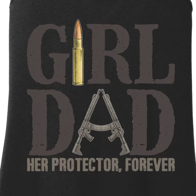 GirlDad Her Protector Forever Funny Father Ladies Essential Tank