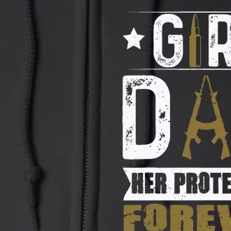 GirlDad Her Protector Forever Father Day Funny Full Zip Hoodie