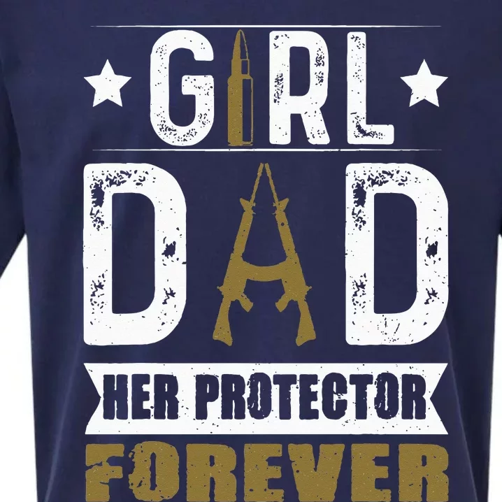 GirlDad Her Protector Forever Father Day Funny Sueded Cloud Jersey T-Shirt