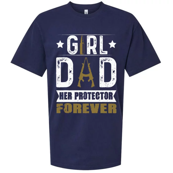 GirlDad Her Protector Forever Father Day Funny Sueded Cloud Jersey T-Shirt