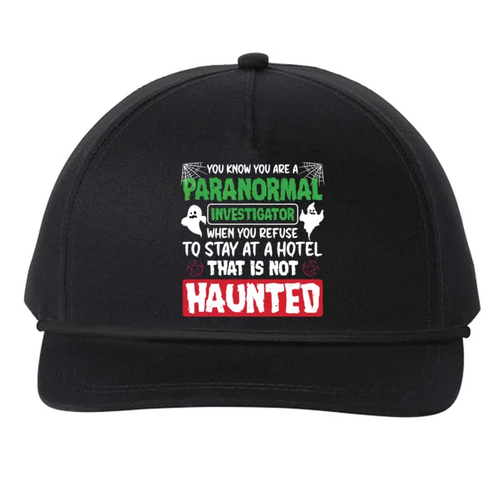 Ghost Hunting Paranormal Investigator Quote Snapback Five-Panel Rope Hat