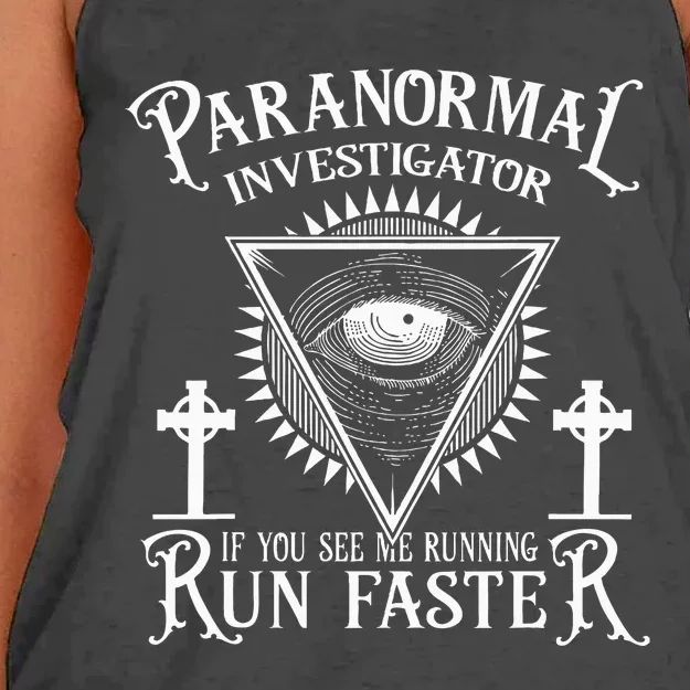 Ghost Hunter Paranormal Investigator Women's Knotted Racerback Tank