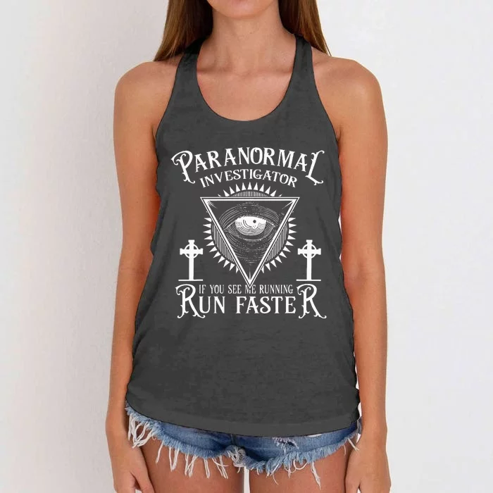 Ghost Hunter Paranormal Investigator Women's Knotted Racerback Tank