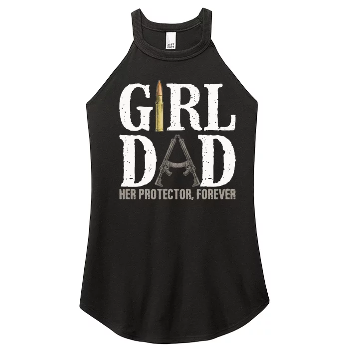 GirlDad Her Protector Forever Funny Father Women’s Perfect Tri Rocker Tank