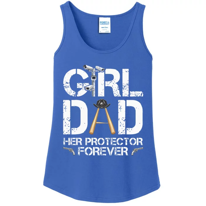 GirlDad Her Protector Forever Funny Father Ladies Essential Tank