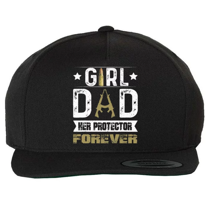 GirlDad Her Protector Forever Father Day Wool Snapback Cap