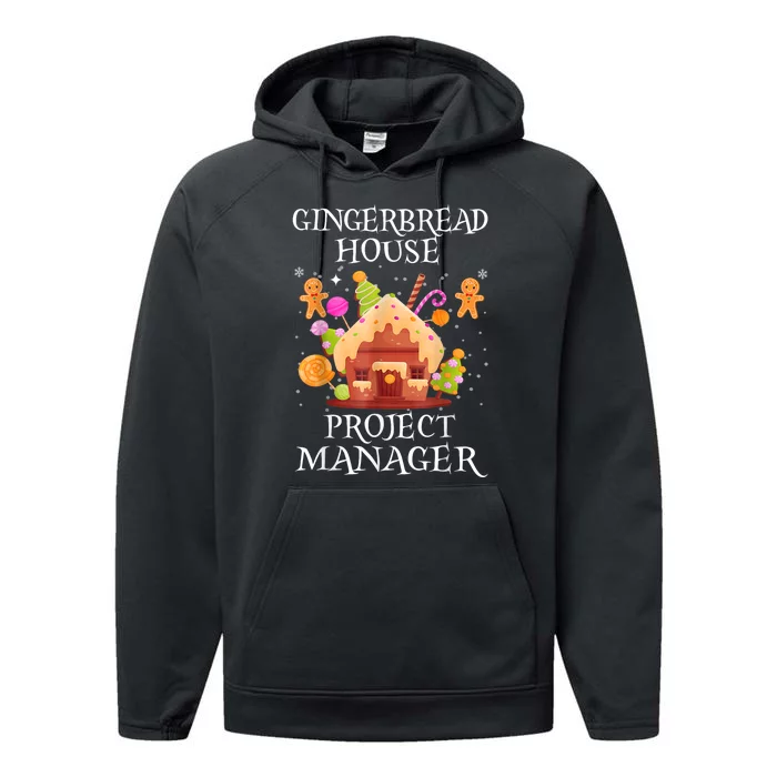 Gingerbread House Project Manager Decorating Baking Xmas Performance Fleece Hoodie