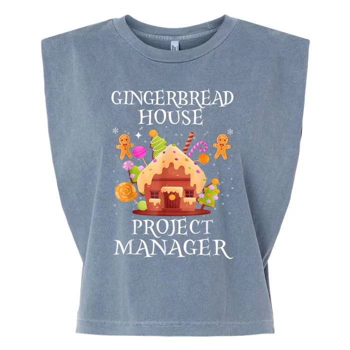 Gingerbread House Project Manager Decorating Baking Xmas Garment-Dyed Women's Muscle Tee