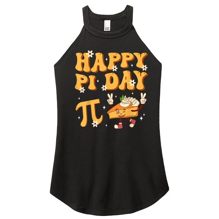 Groovy Happy Pi Day Mathematics Math Teacher Pi Day 3.14 Women’s Perfect Tri Rocker Tank