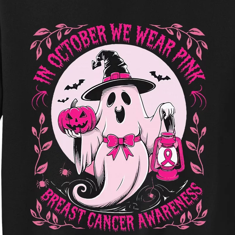 Ghost Halloween Pumpkins Breast Cancer Tall Sweatshirt