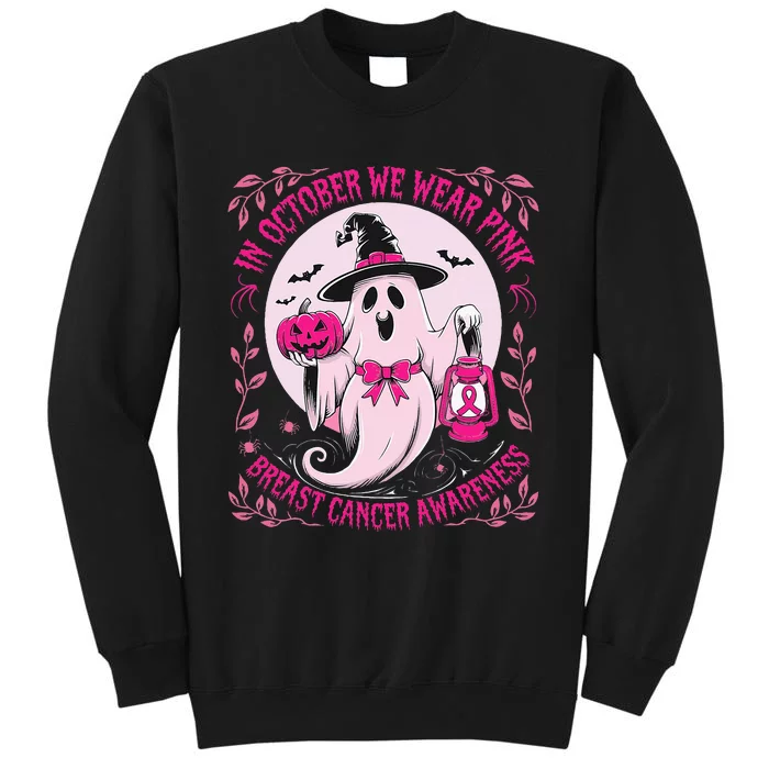 Ghost Halloween Pumpkins Breast Cancer Tall Sweatshirt