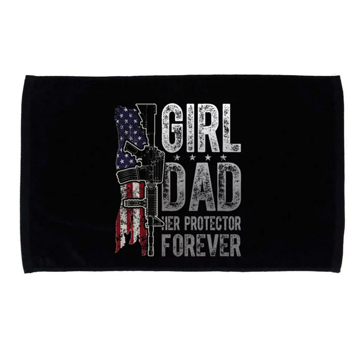 GirlDad Her Protector Forever Funny Father Microfiber Hand Towel