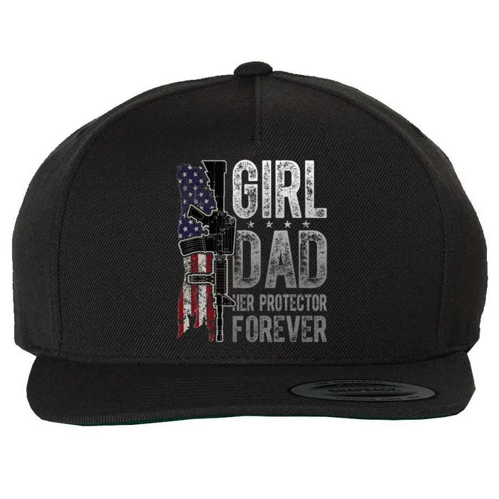 GirlDad Her Protector Forever Funny Father Wool Snapback Cap