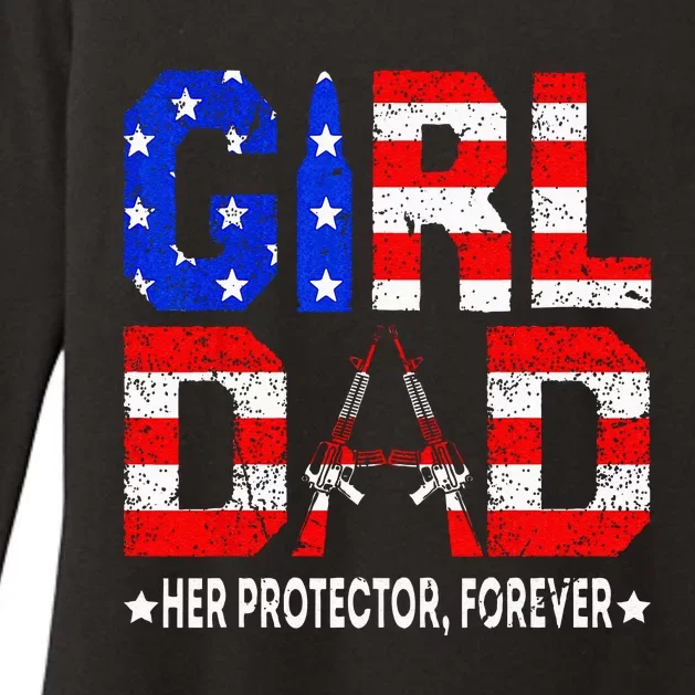 GirlDad Her Protector Forever Funny Father Womens CVC Long Sleeve Shirt