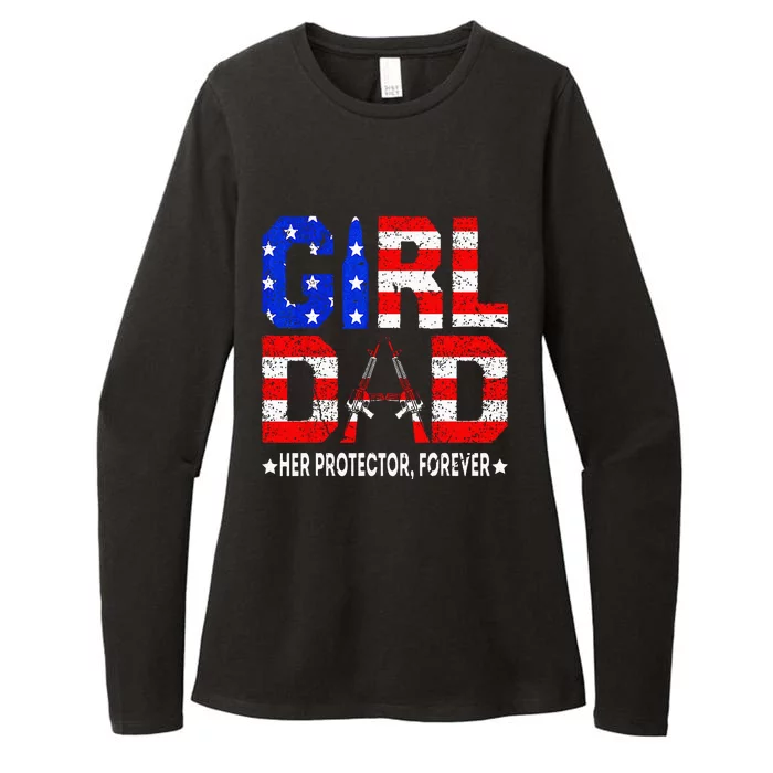 GirlDad Her Protector Forever Funny Father Womens CVC Long Sleeve Shirt