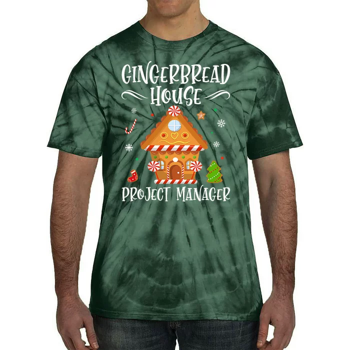 Gingerbread House Project Manager Baking Xmas Pajamas Tie-Dye T-Shirt