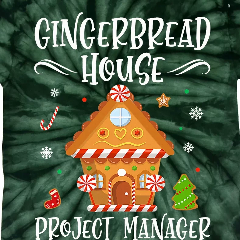 Gingerbread House Project Manager Baking Xmas Pajamas Tie-Dye T-Shirt