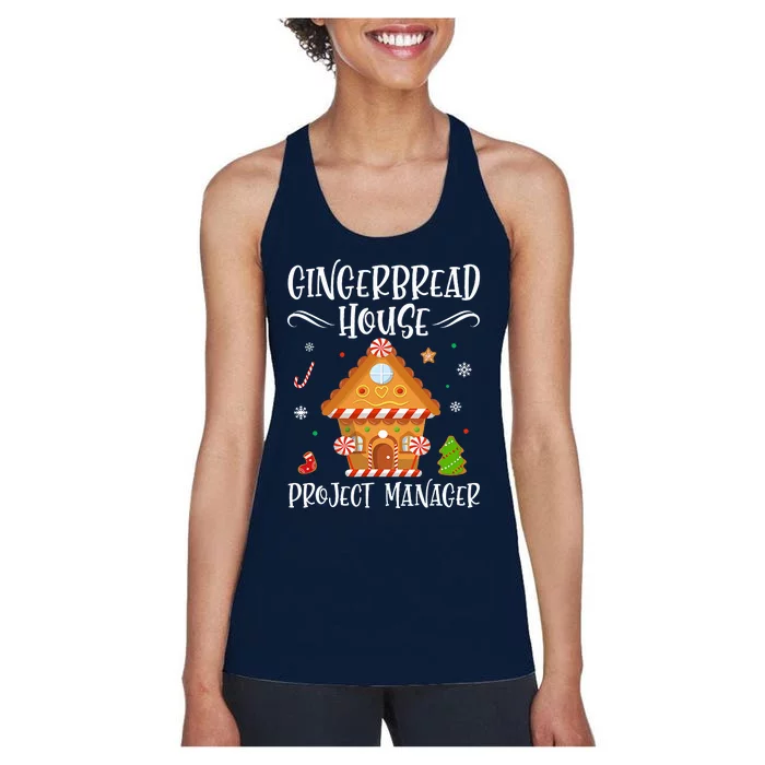 Gingerbread House Project Manager Baking Xmas Pajamas Women's Racerback Tank