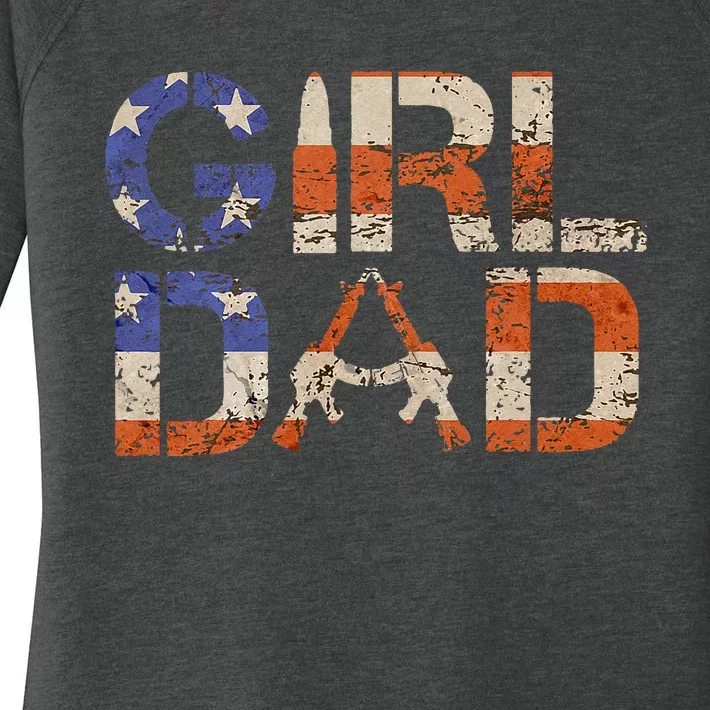 GirlDad Her Protector Forever Funny Father Women's Perfect Tri Tunic Long Sleeve Shirt