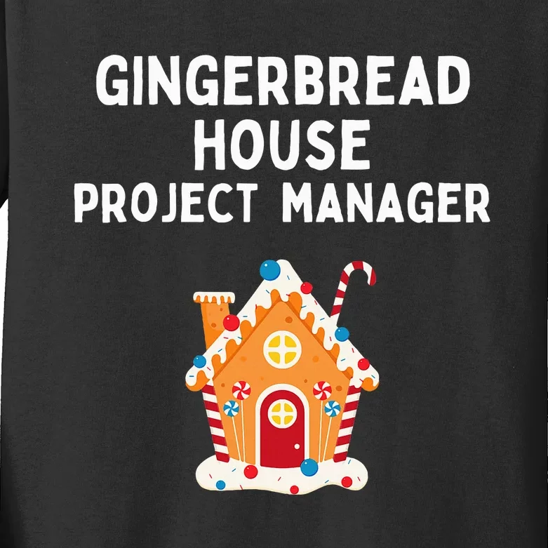 Gingerbread House Project Manager gift for christmas Kids Long Sleeve Shirt