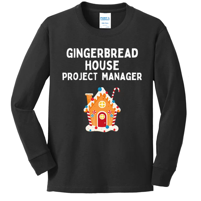 Gingerbread House Project Manager gift for christmas Kids Long Sleeve Shirt