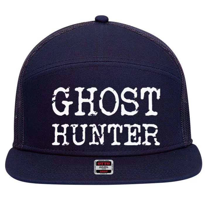 Ghost Hunter Paranormal Investigator Halloween Gift Idea 7 Panel Mesh Trucker Snapback Hat