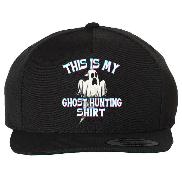 Ghost Hunting Paranormal Investigator Spooky Halloween Wool Snapback Cap