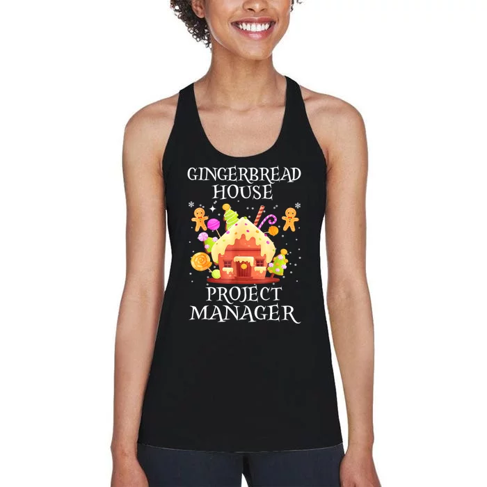 Gingerbread House Project Manager Decorating Baking Xmas Women's Racerback Tank