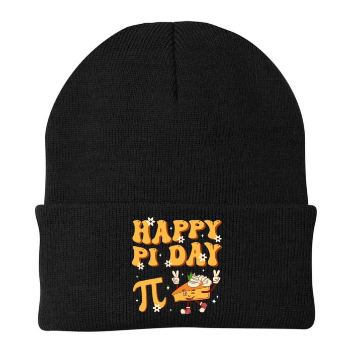 Groovy Happy Pi Day Mathematics Math Teacher Pi Day 3.14 Knit Cap Winter Beanie