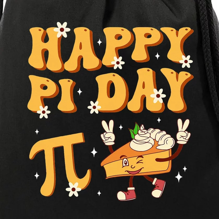 Groovy Happy Pi Day Mathematics Math Teacher Pi Day 3.14 Drawstring Bag